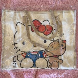 Hello kitty canvas zip up tote bag-brand new!!!